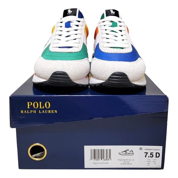 Polo Ralph Lauren Train 89 Low Top Sneakers Size US 7.5D Asymmetrical Colorblock main image 1